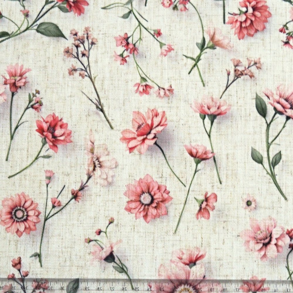 Ubrus LINO Květiny růžové 70x70 cm