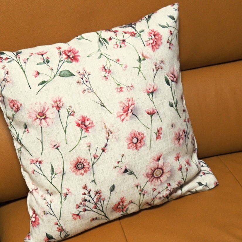 Povlak na polštářek LINO Květiny růžové 40x40 cm