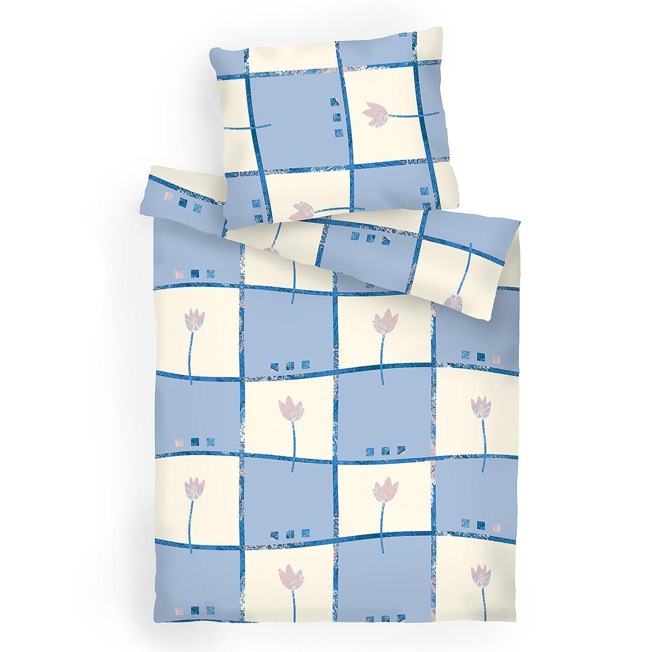 Povlečení bavlna TULIPÁN světle modrý 220x200, 2ks 70x90 cm