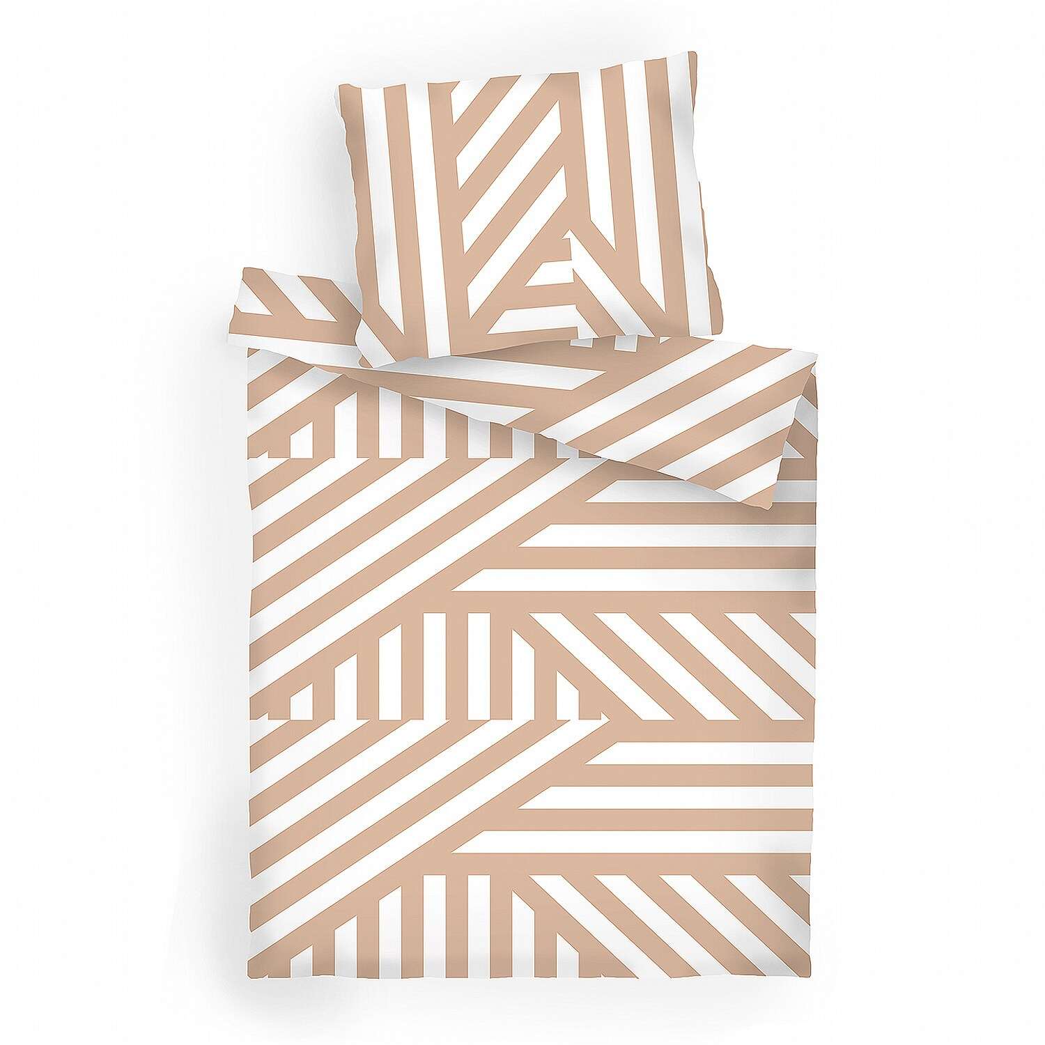 Povlečení bavlna ZEBRA světle hnědá 240x220 + 2ks 70x90