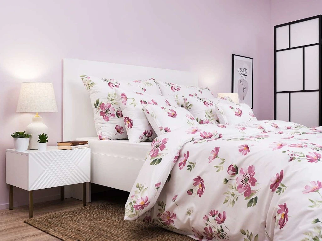 Povlečení bavlna SASANKA pudrová 140x200, 70x90 cm