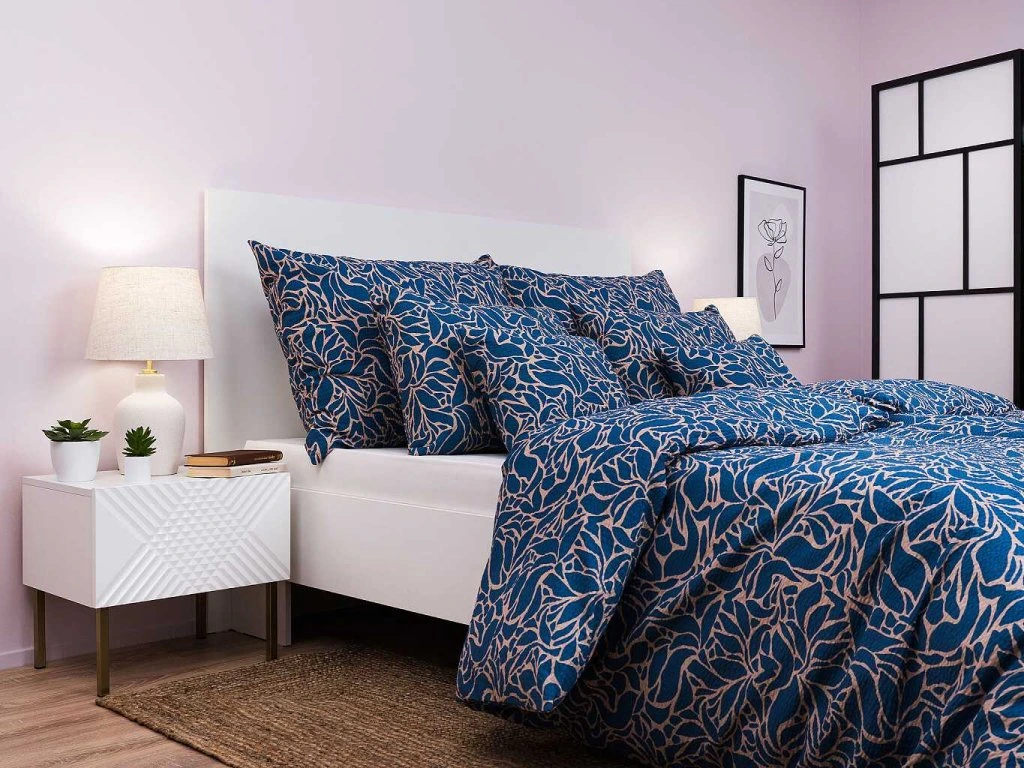 Povlečení krep SORAT tmavě modrý 140x200, 70x90 cm