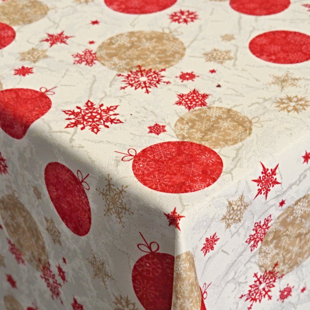 Vánoční teflonový ubrus BAŇKY 120x120 cm