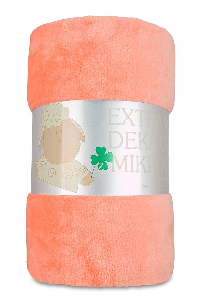 Deka mikroflanel hladká UNI LOSOSOVÁ / OVEČKA -  150/200 cm 