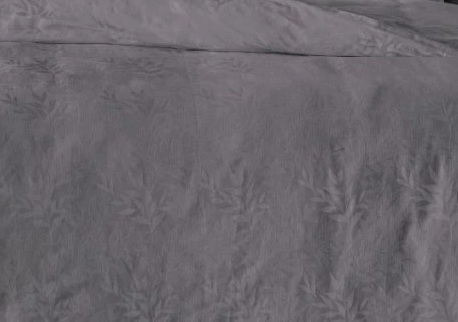 Luxusní žakárové povlečení LISTY tmavě šedé 240x200, 2ks 70x90 cm