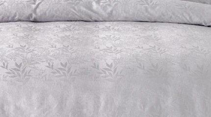 Luxusní žakárový povlak LISTY světle šedé 50x70 cm