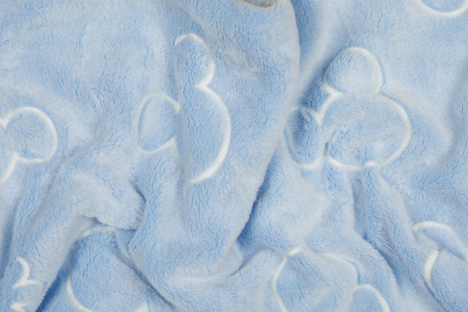 Povlečení mikroflanel do postýlky MICKEY MOUSE modré - 90 x 135, 40 x 60 cm