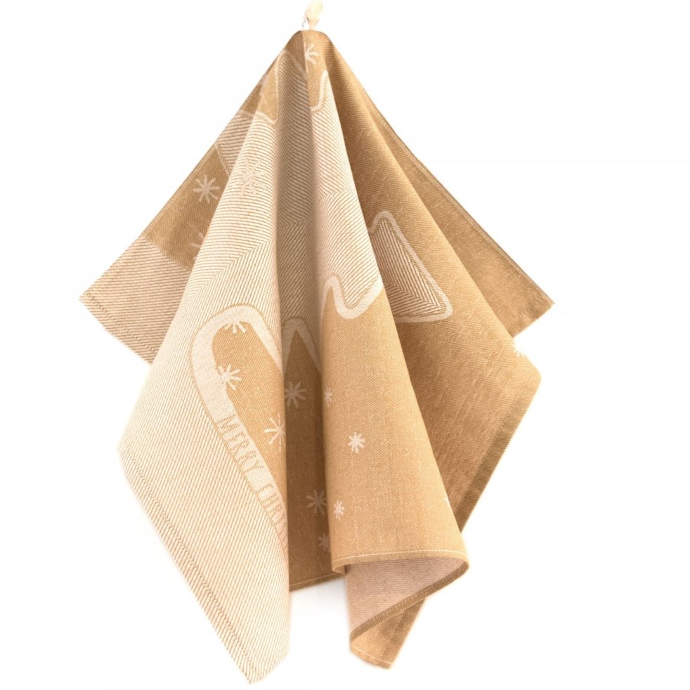 Vánoční utěrka STROMEČEK béžová