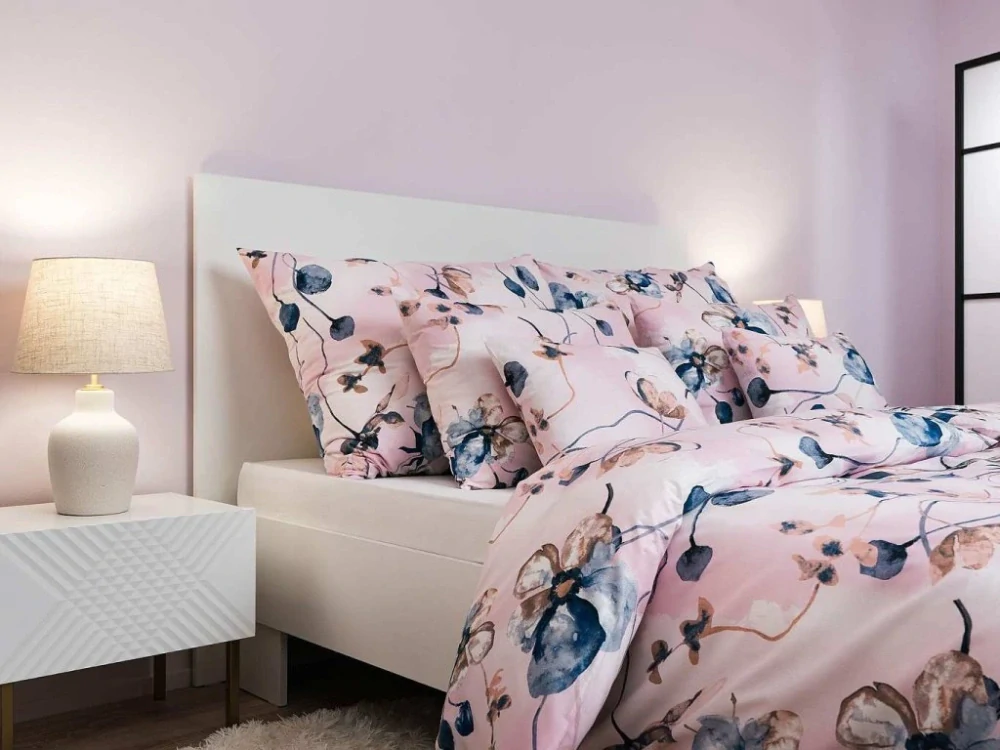 Povlečení krep Bloom elegance pudrová 240x220, 2ks 70x90 cm