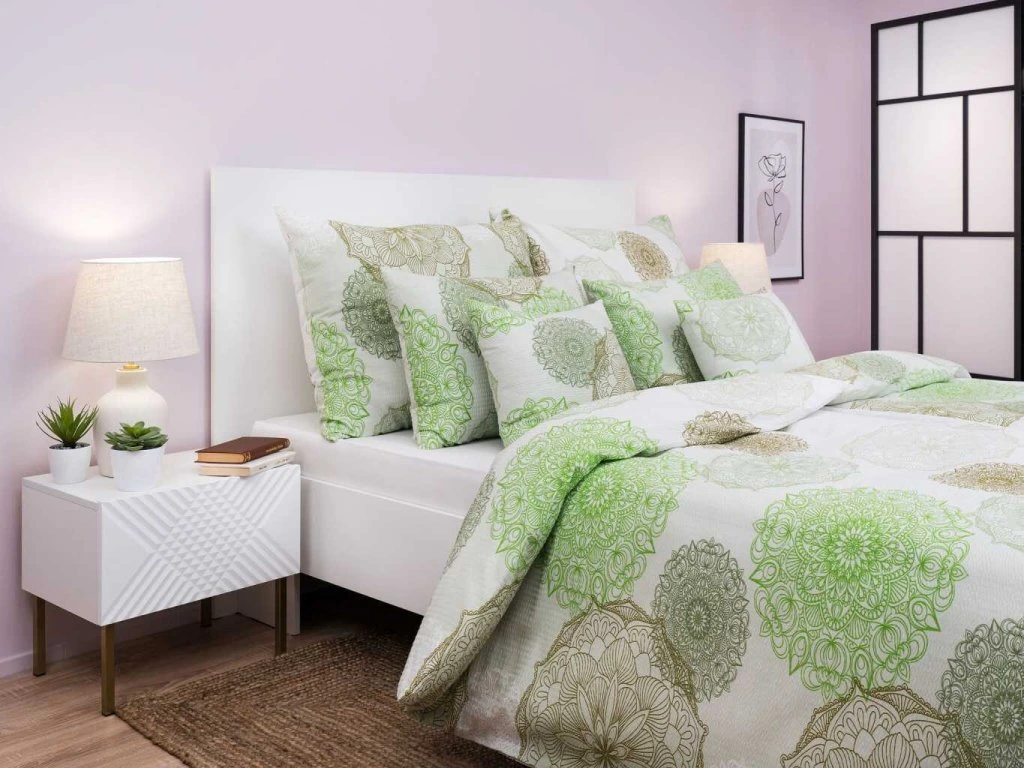 Povlečení krep MAGIC světle zelená 140x200, 70x90 cm