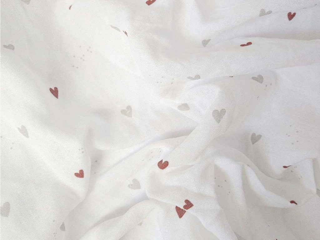 Zavinovací plena 120x120 cm Karamelová srdíčka (balení 1 ks)