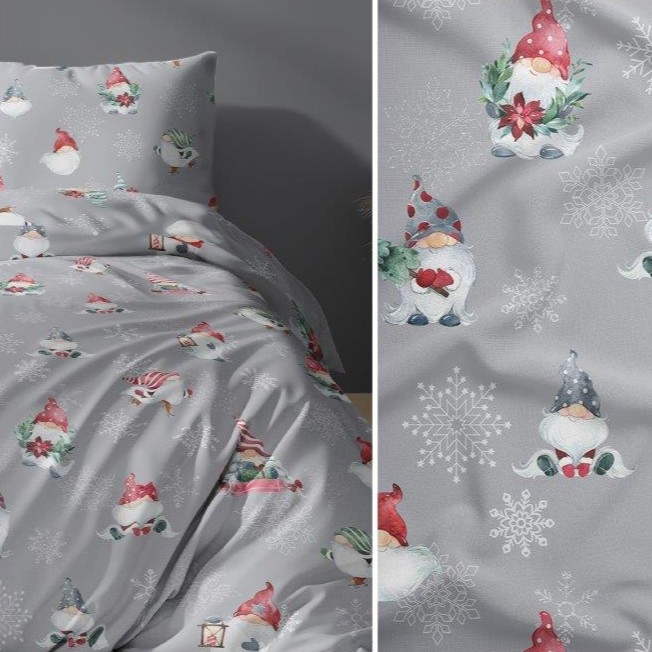 Povlečení hladká bavlna LUX VÁNOČNÍ SKŘÍTCI - 140/200 + 70/90 cm