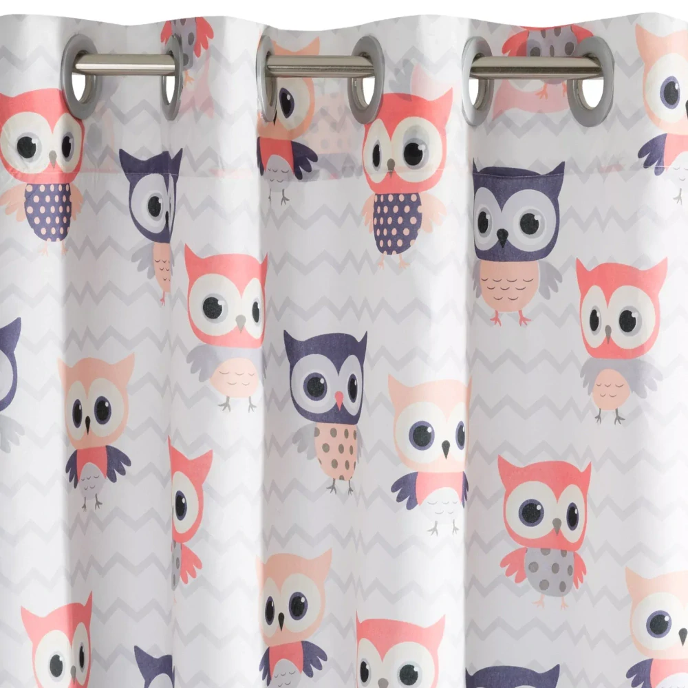 Kusový závěs s kroužky Sovičky - 250x140cm