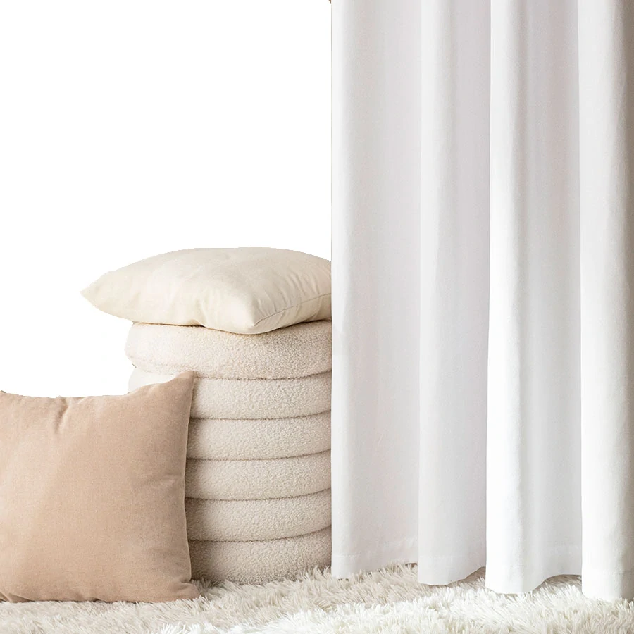 Kusový závěs s kroužky MILAS bílý - 250x140cm