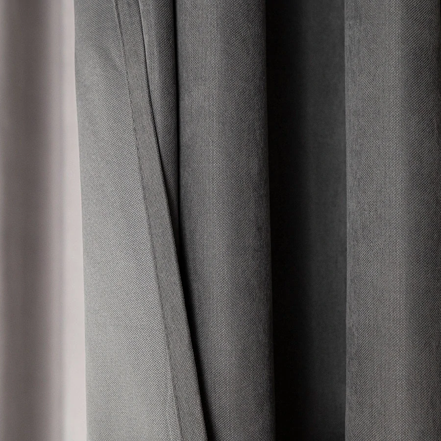 Kusový závěs s kroužky MILAS tm. šedý - 250x140cm