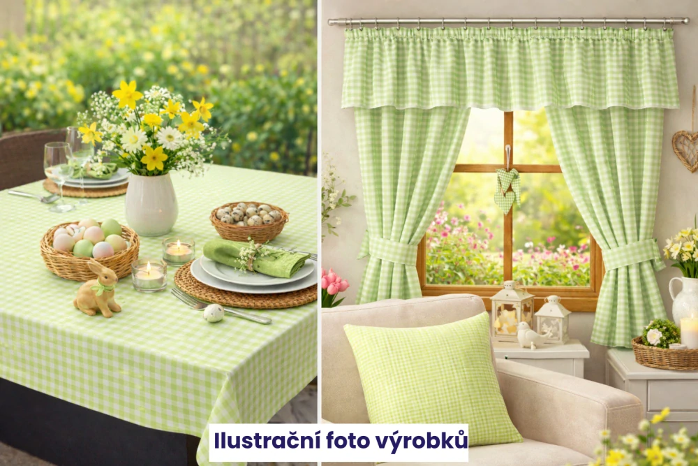 Kanafasový závěsový set – jarně zelený