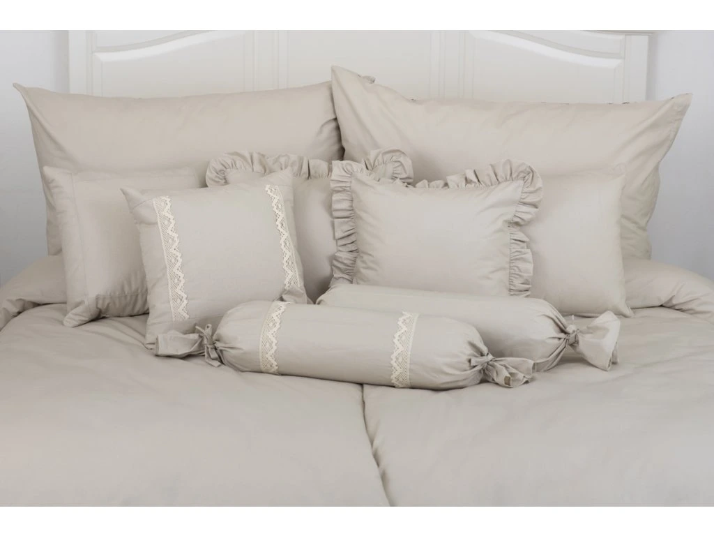 Dekorativní bavlněný povlak BÉŽOVÝ kanýr 70x90 cm