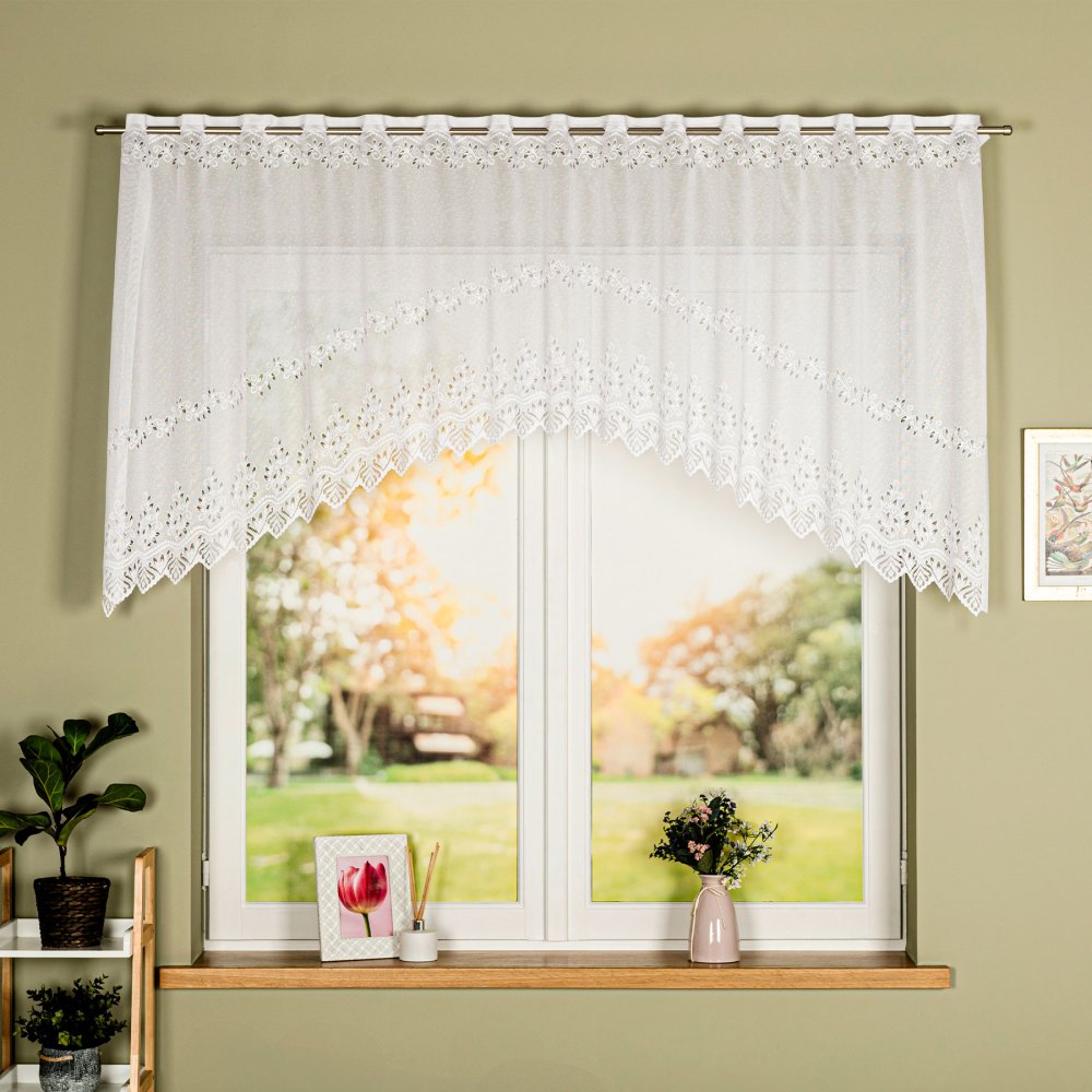 Oblouková žakárová kusová záclona MARTA 80 x 250 cm