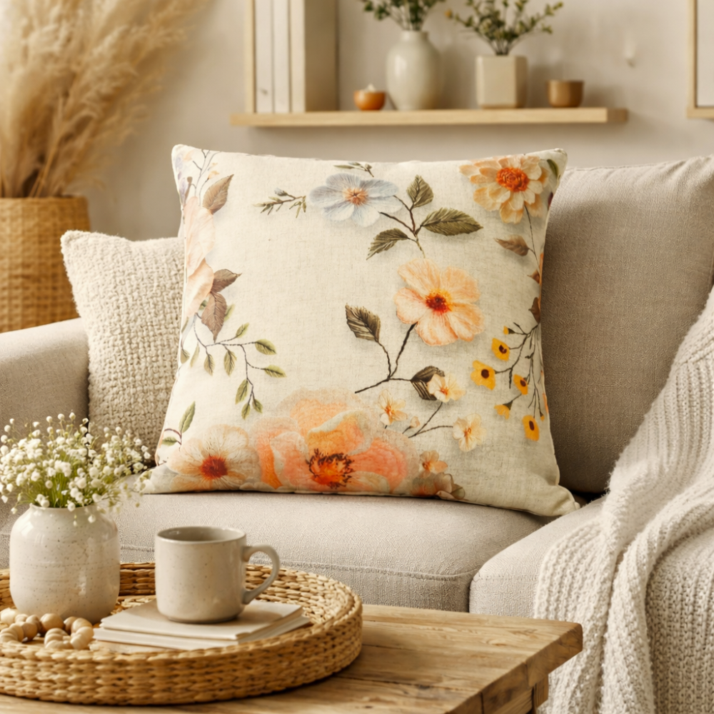 Povlak na polštářek LINO velké květy 50x50 cm