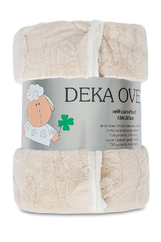 Oboustranná deka 3D KRÁLÍK 150x200 cm béžová