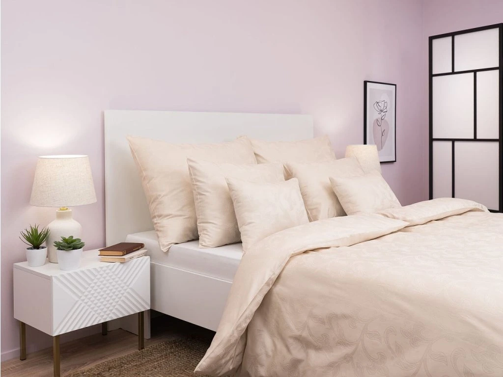 Povlečení damašek Rokoko natur 200x200, 2ks 70x90 cm