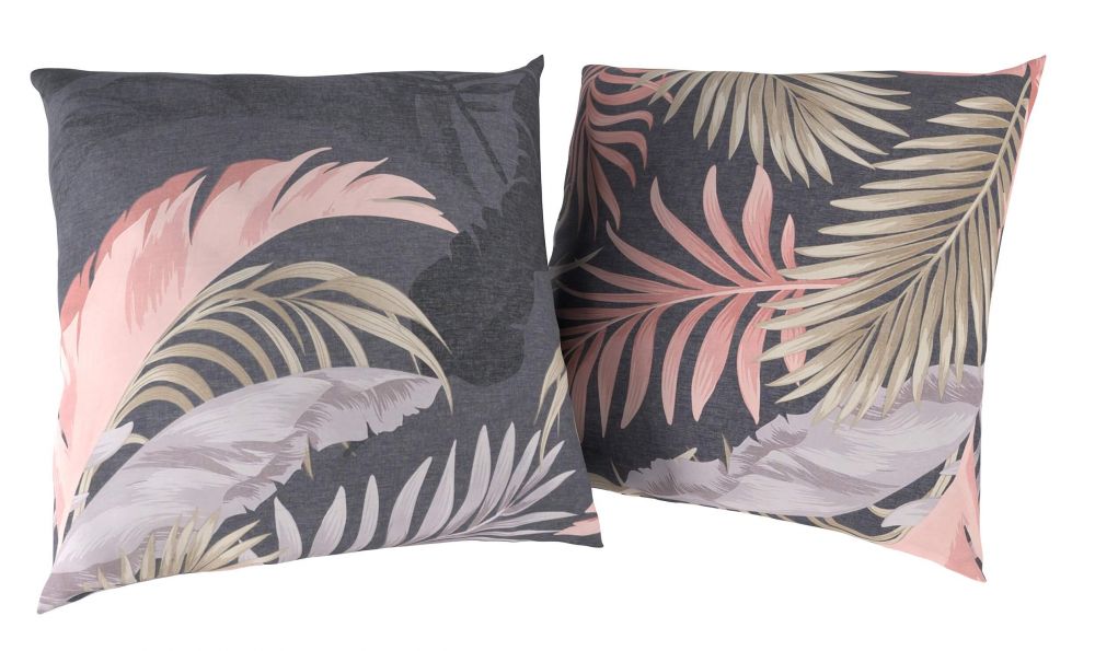 Bavlněný povlak DELUX PALMA šedá 2ks 50x50 cm
