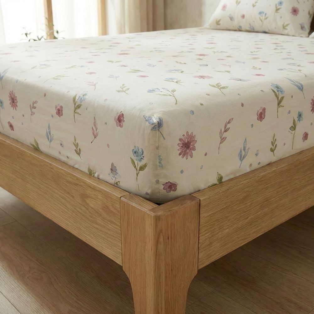 Bavlněné napínací prostěradlo LETNÍ LOUKA 180x200 cm