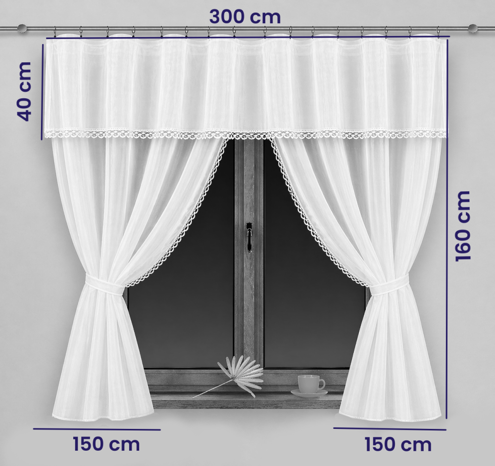Kusová záclona Michaela set 160x300 cm