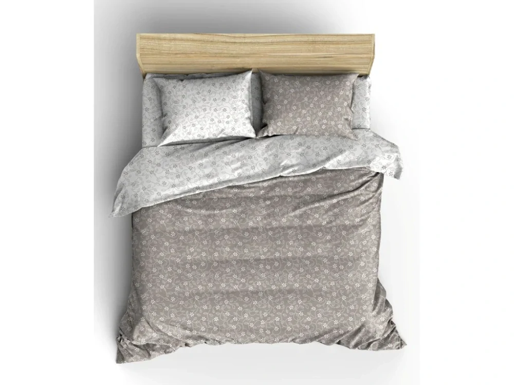 Flanelové povlečení Stickerei grey