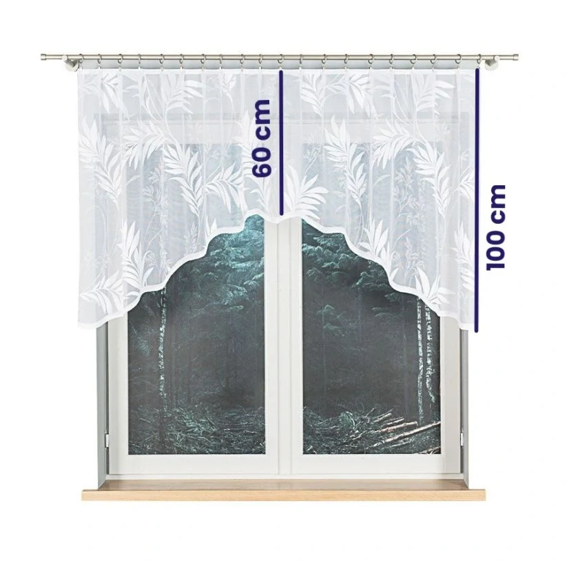 Kusová oblouková záclona Lara - 100x250 cm