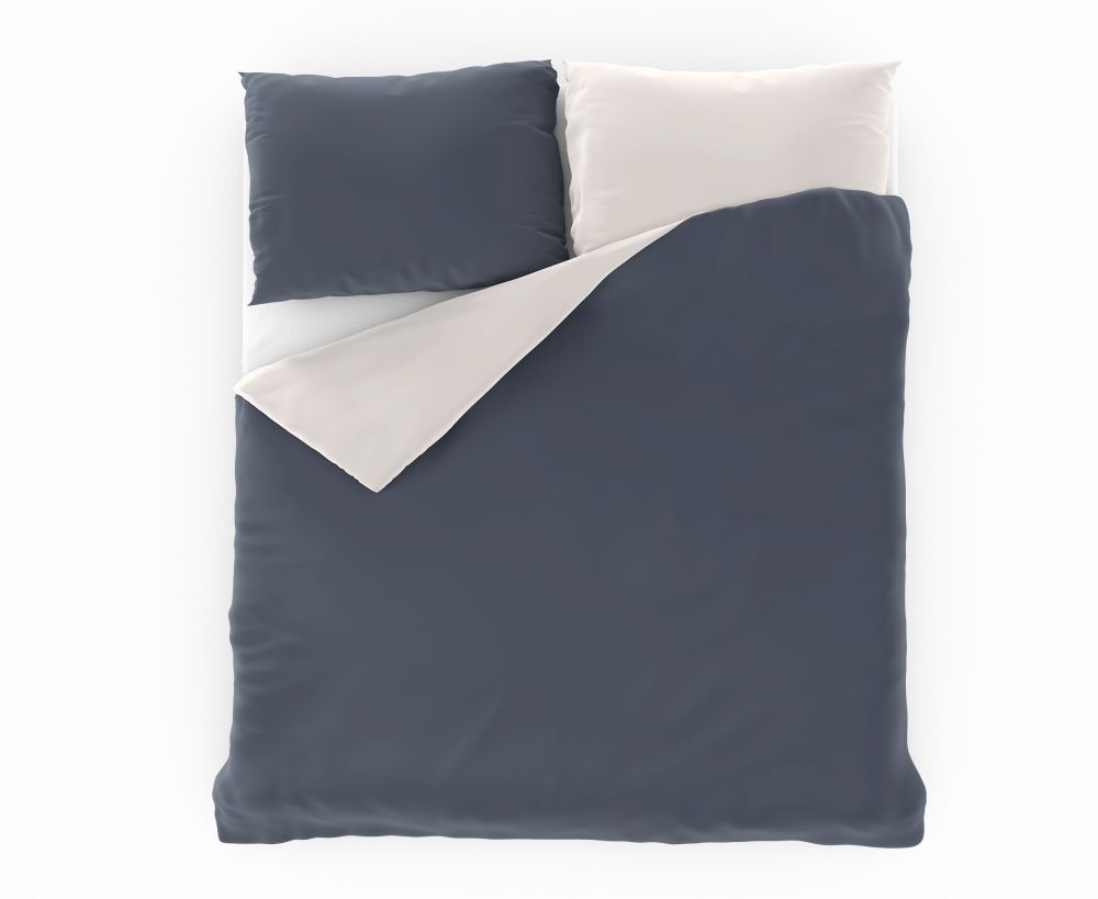 Saténové povlečení LUXURY COLLECTION  bílé / tm. šedé - 220/200, 2ks 70/90