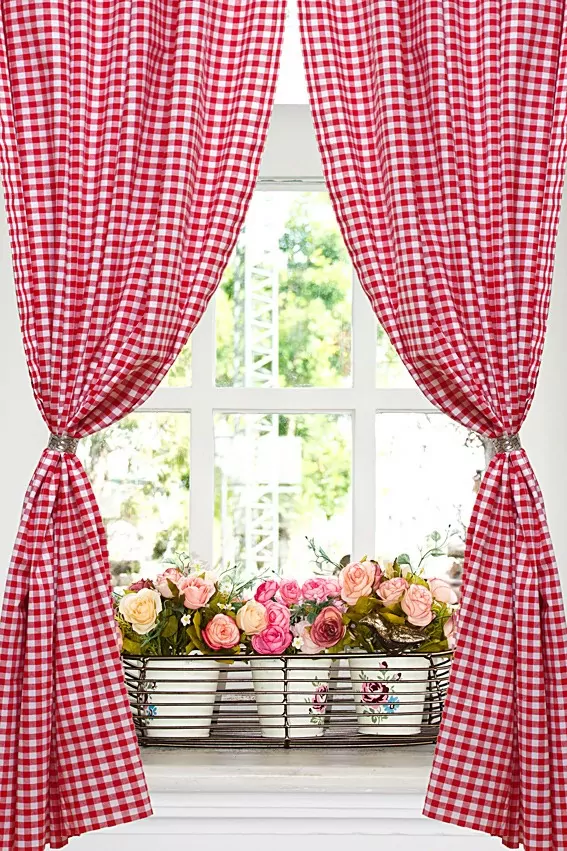 Dekorační látka Kanafas - Červený