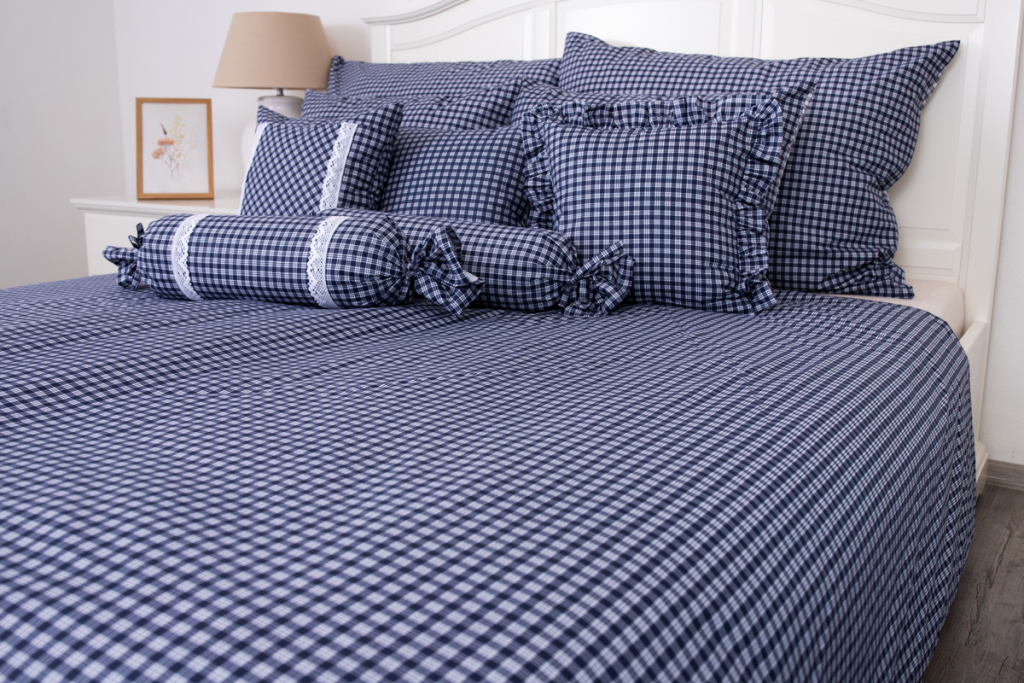 Bavlněné povlečení Kostička modrá POZITIV - 240/220 + 2ks 70/90