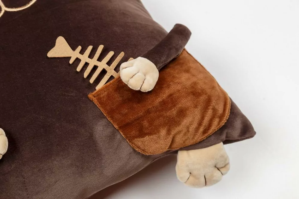 Plyšák - polštářek z mikrospandexu - KOCOUREK velký