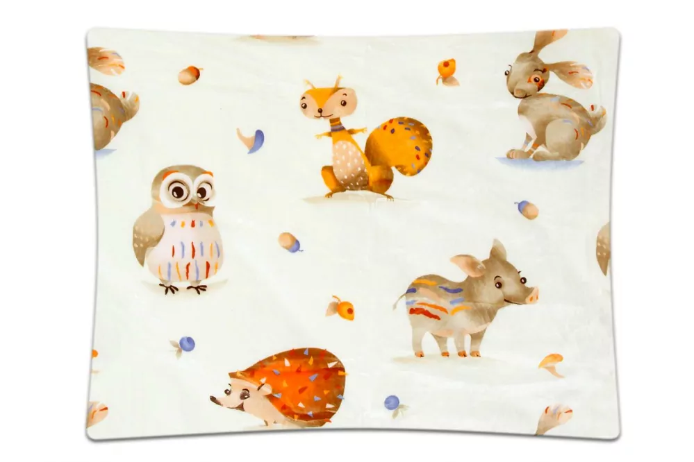 Povlečení mikroflanel do postýlky Lesní zvířátka -  40/60 + 90/135