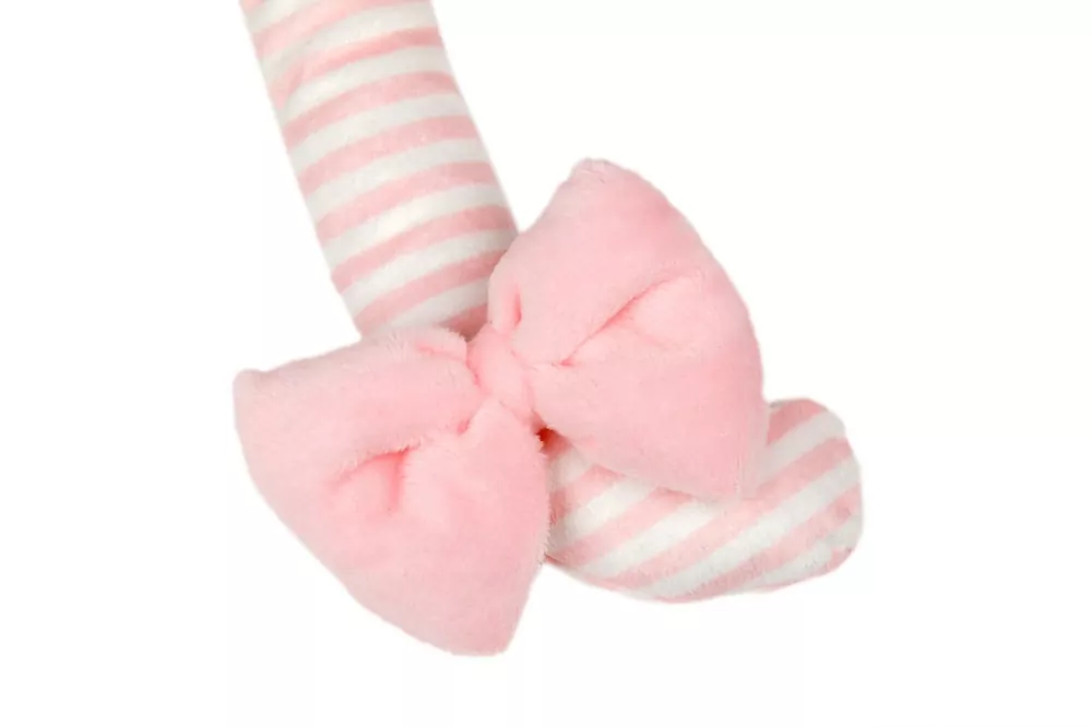 Plyšák - polštářek z mikrospandexu OBLÁČEK PUNTÍK s růžovou mašlí