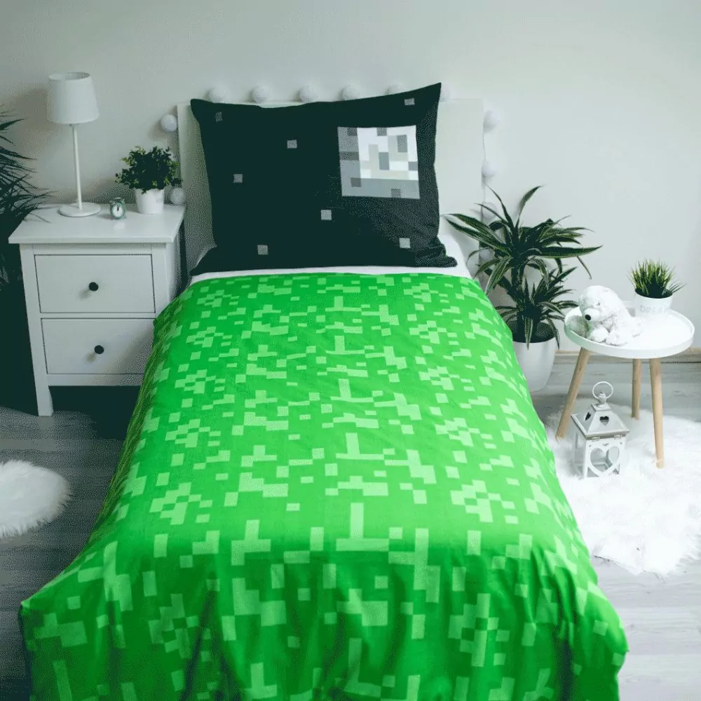 Povlečení bavlna Minecraft Sssleep Tight 140x200, 70x90 cm