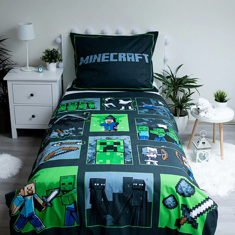 Povlečení bavlna Minecraft Survival Mode 140x200, 70x90 cm