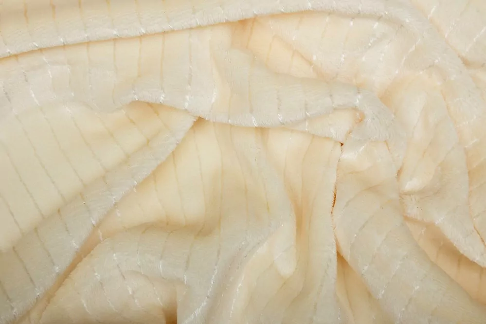 Povlak na polštářek mikroflanel - LESKLÝ PROUŽEK smetanový - 40/40