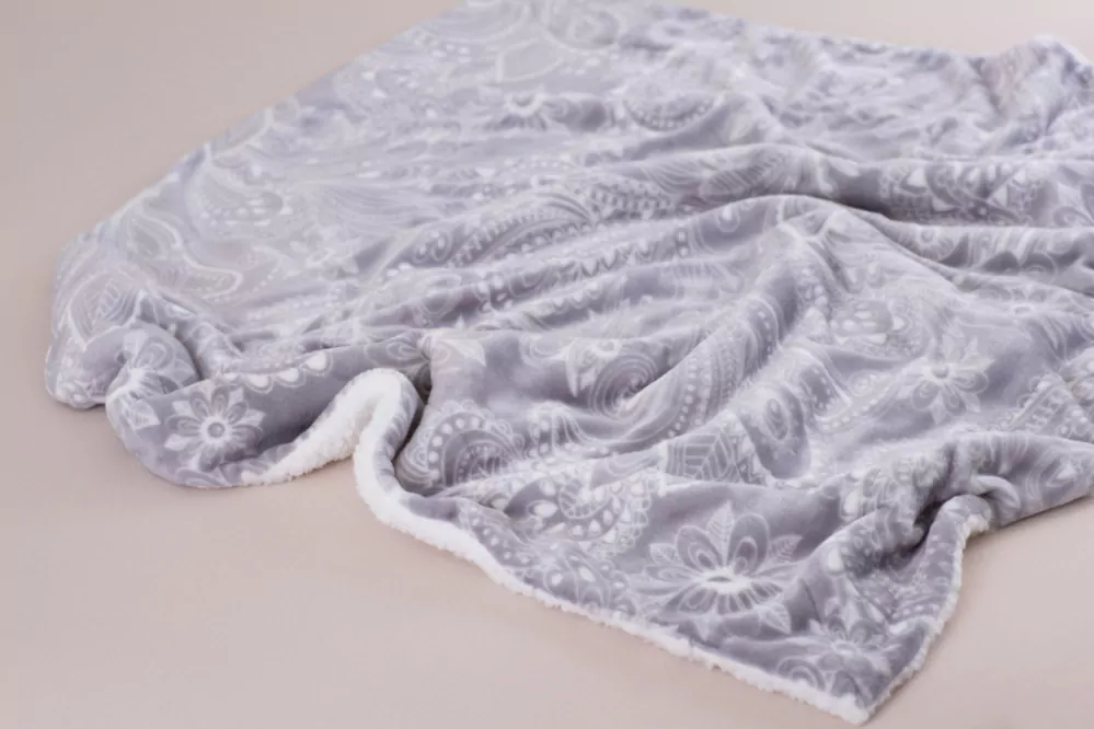 Deka mikroflanel s BERÁNKEM ŠEDÝ VZOR - 150 x 200 cm