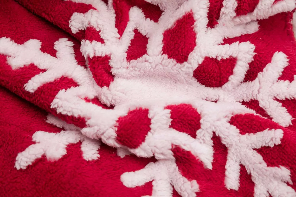 Deka OVEČKA® ĆERVENÁ S BÍLÝMI VLOČKAMI - 150x200 cm 