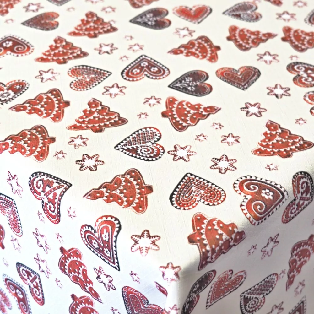 Vánoční ubrusy Perníky - smetanové