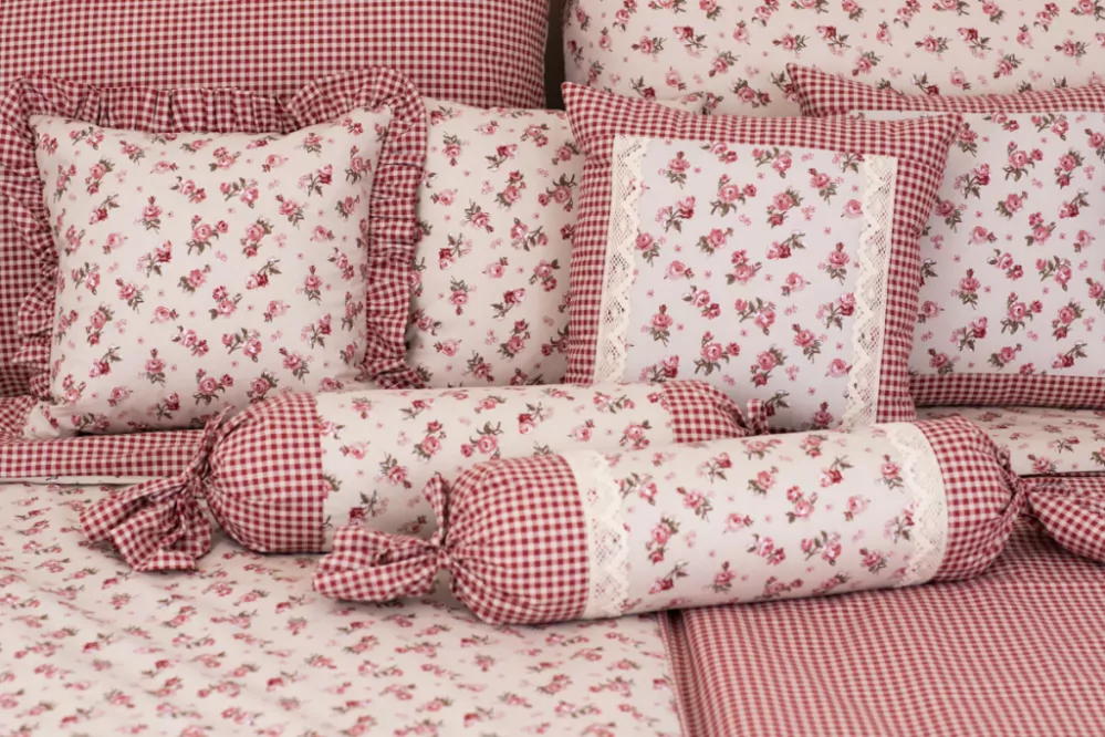 Bavlněný povlak váleček MANON/PEPITO bordó - 50/15