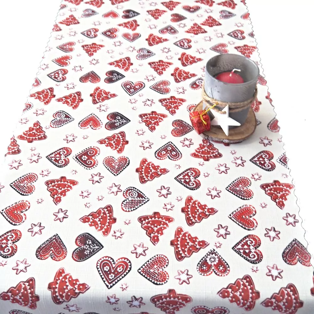 Vánoční běhoun v metráži Perníky - smetanové