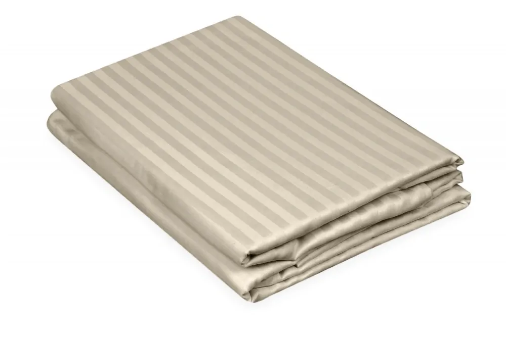 Povlečení bavlněný satén Pruhy oříškové - 140/200 + 70/90