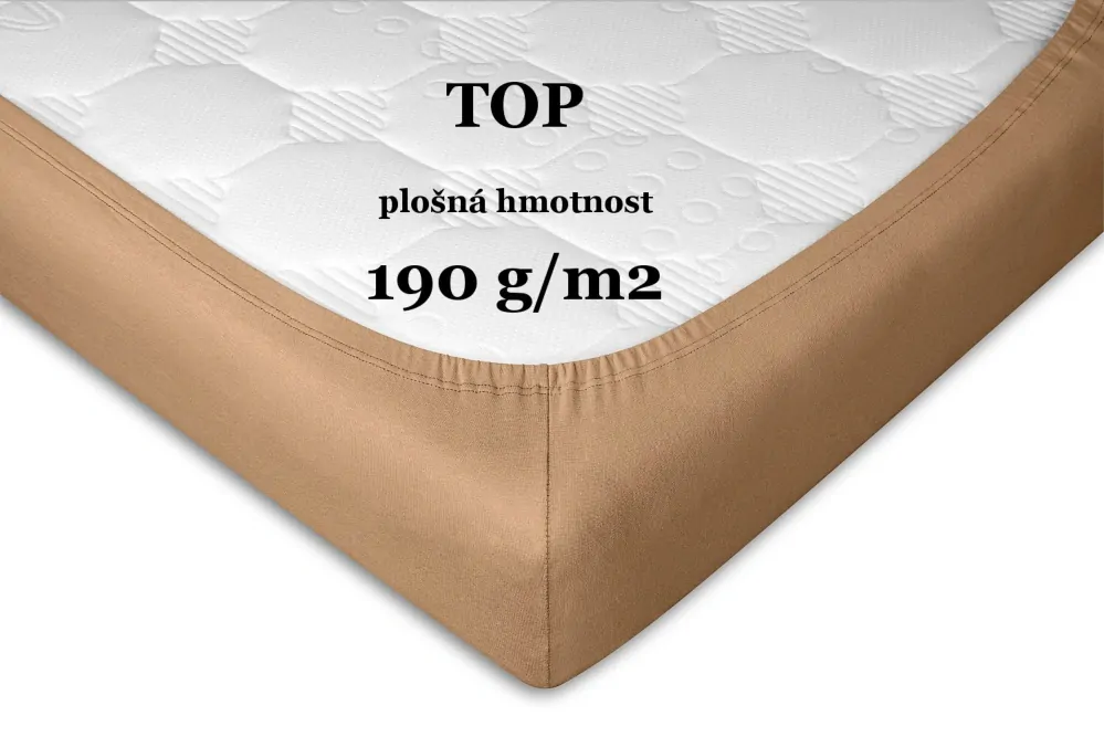 Prostěradlo jersey světle hnědá - 90/200/25