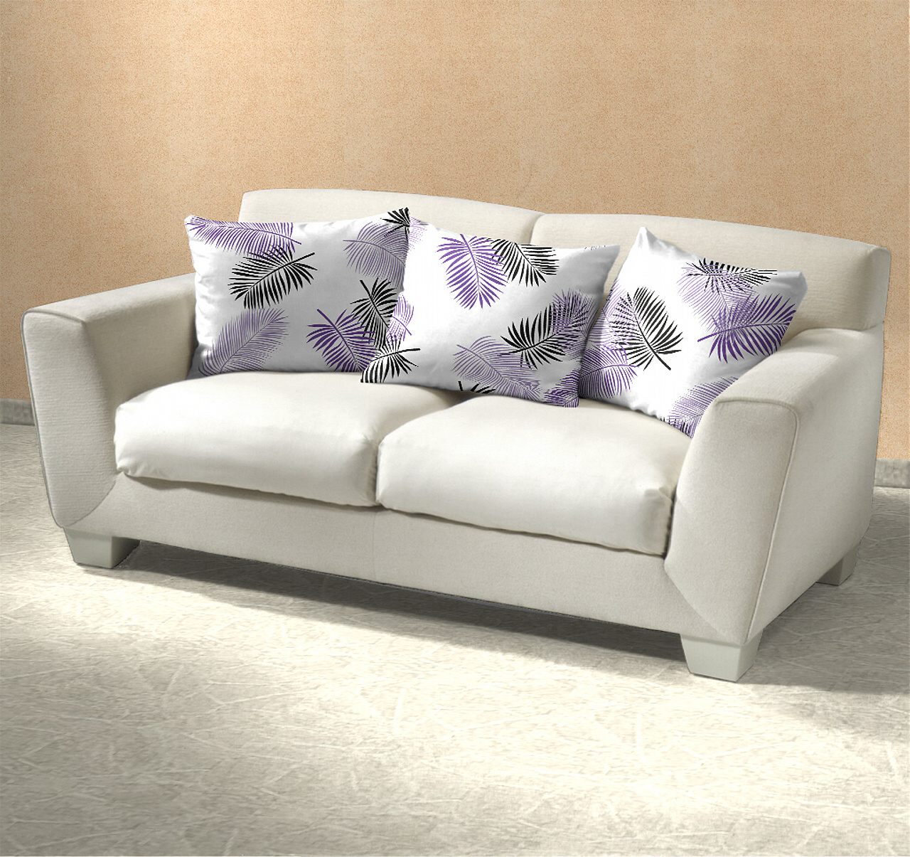 Povlak bavlna Peříčka fialová - 40/50