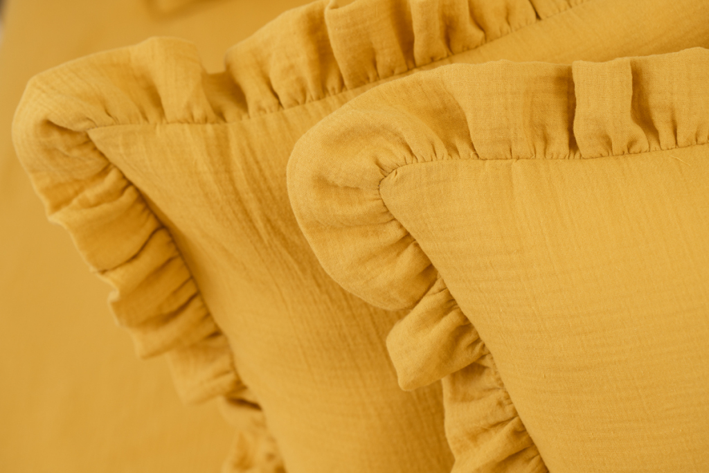 Mušelínové povlečení HOŘČICOVÉ - 140x200 + 70x90