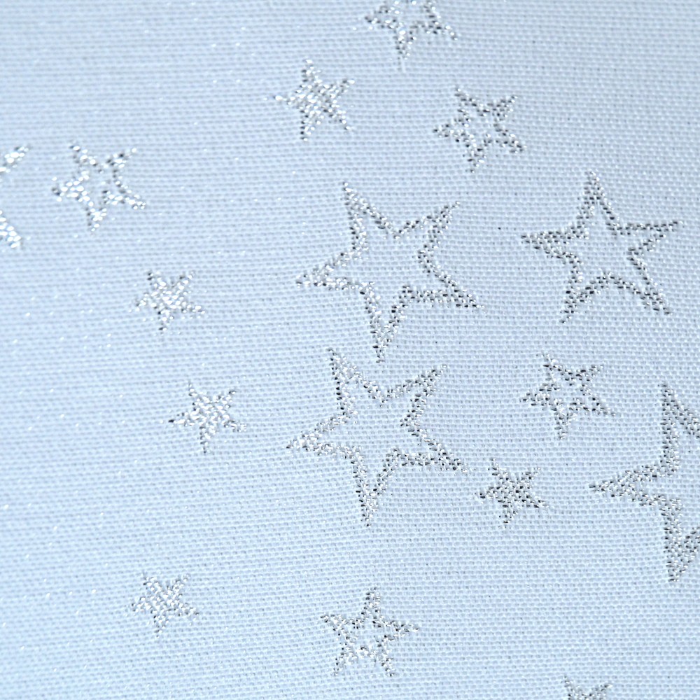 Vánoční běhoun v metráži Hvězdné přání - bílá/stříbrná