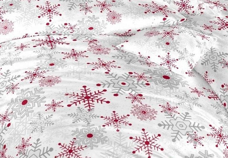 Povlečení krep Vločky šedé - 140/220 + 70/90